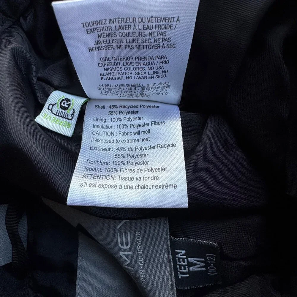 OBERMEYER Teen Enforcer Ski Pants Boys M 10-12 Medium Black Snowboarding Pant - Picture 12 of 13